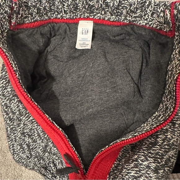 Baby Gap Heather Gray Baby Zip Up Knit Sweater Size 3-6 Months - Picture 10 of 12